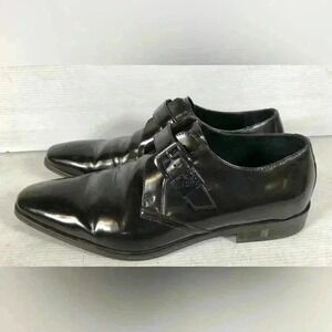 Versace Collection Men's Black Leather Monk Strap Dress Shoes Size 41